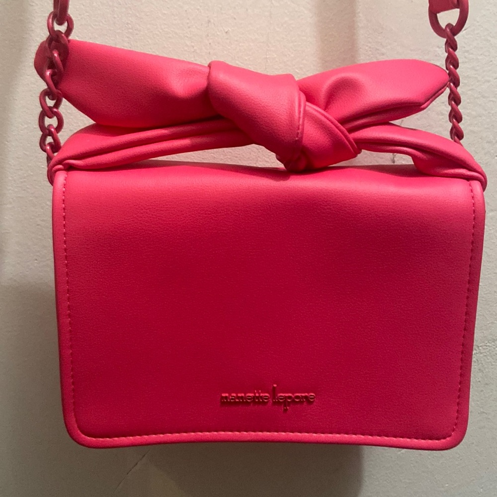 Nanette Lepore Pink Bow Crossbody Bag - Picture 2 of 5